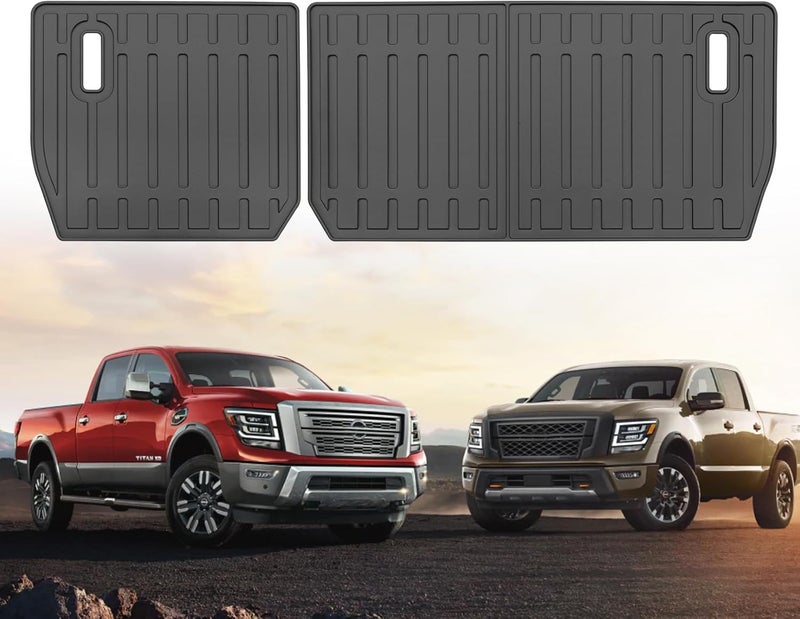 Yonugli Custom for 2017-2025 Nissan Titan / 2016-2025 Titan XD Crew Cab Rear Seat Backrest Mats All Weather TPE Protection Mat Accessories (for 17-25 Nissan Titan/16-25 Titan XD Crew Cab) - Image 1